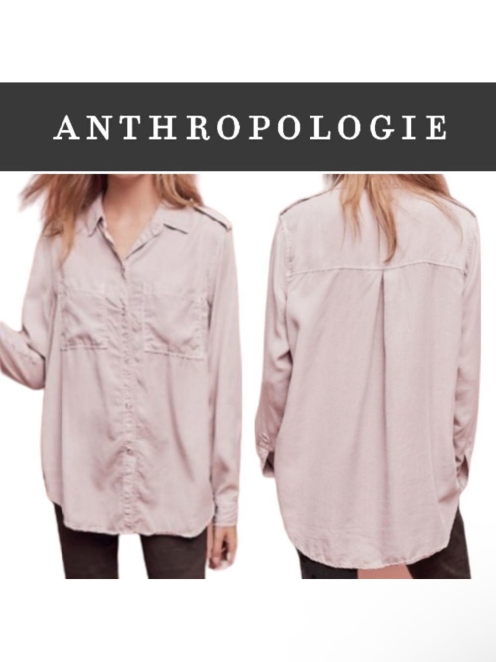 Anthropologie HOLDING HORSES Dimanche Pearl Snap Tencel Top M